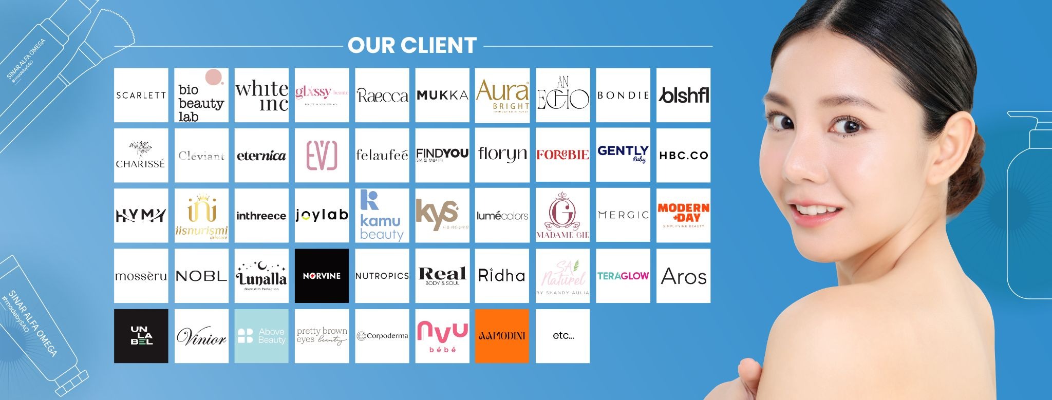 Pabrik Maklon Kosmetik Tangerang Pilihan Brand Besar | Sinar Alfa Omega | Portofolio Brand 