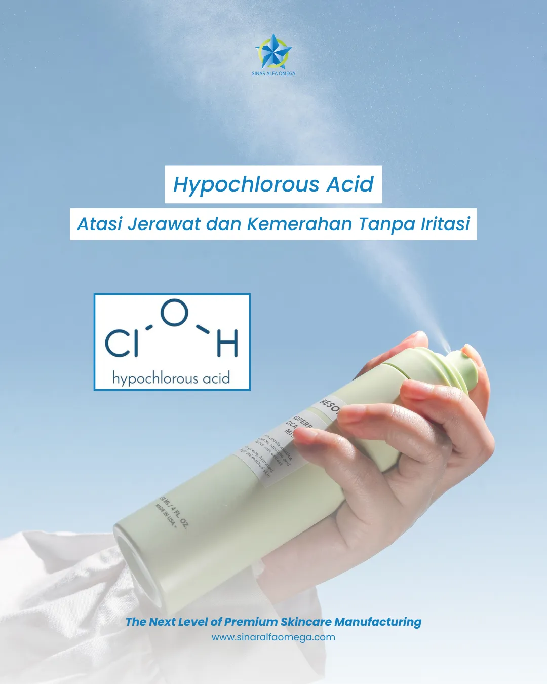 Mengenal Hypochlorous Acid: Solusi Ampuh Atasi Jerawat dan Kemerahan Tanpa Iritasi | Jasa Maklon Skincare Terbaik dan Terpercaya di Jakarta dan Tangerang | Sinar Alfa Omega