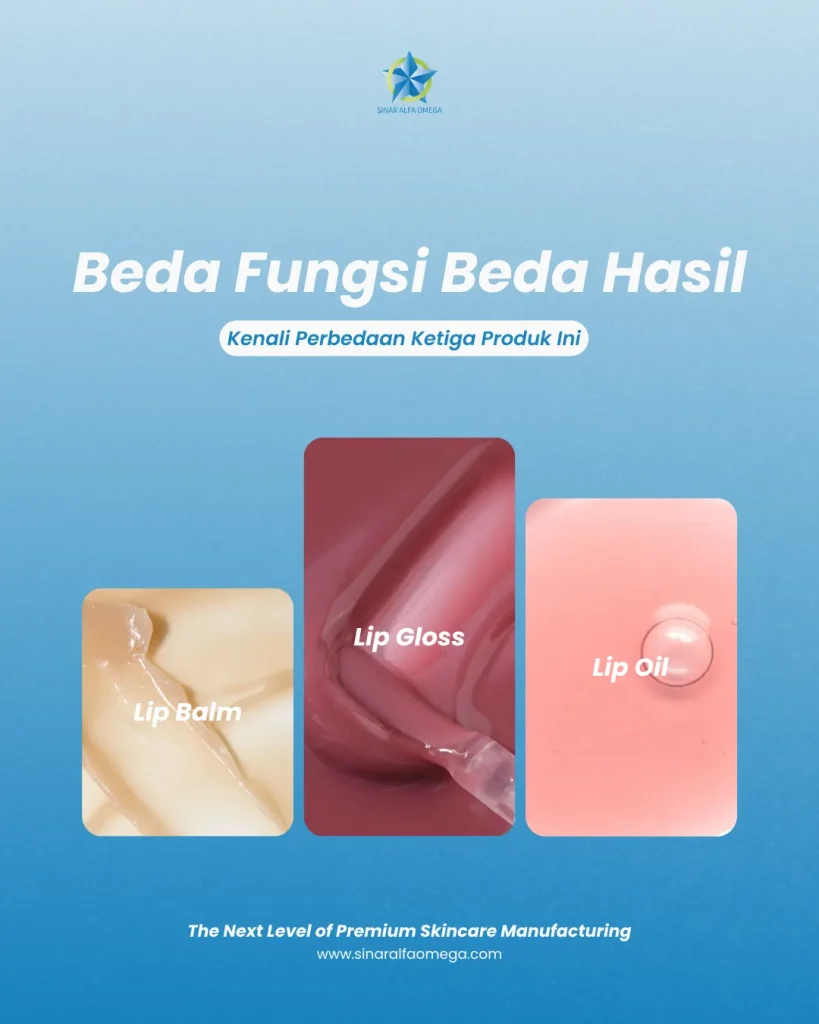 Beda Fungsi, Beda Hasil: Kenali Perbedaan Lip Balm, Lip Gloss, dan Lip Oil | Jasa Maklon Kosmetik Terbaik dan Terpercaya di Jakarta dan Tangerang | Sinar Alfa Omega
